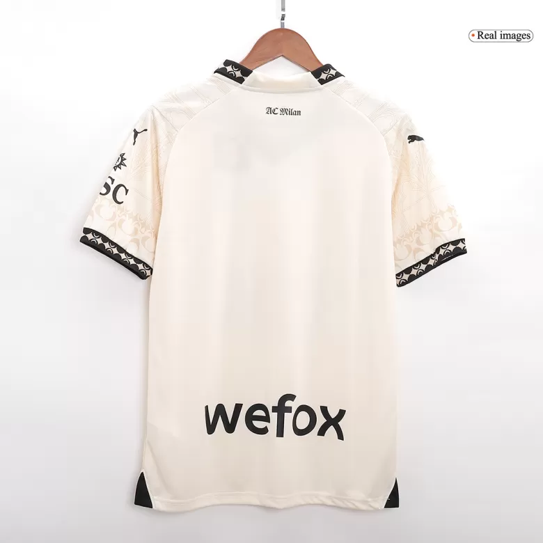 Men's Light Cream AC Milan X Pleasures Fourth Away Soccer Jersey Shirt 2023/24 - Fan Version - Pro Jersey Shop