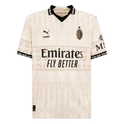 Men's Light Cream AC Milan X Pleasures Fourth Away Soccer Jersey Shirt 2023/24 - Fan Version - Pro Jersey Shop