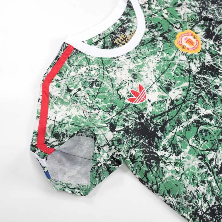 Kids Manchester United x Stone Roses Soccer Jersey Kit (Jersey+Shorts) 2023/24 - Pro Jersey Shop