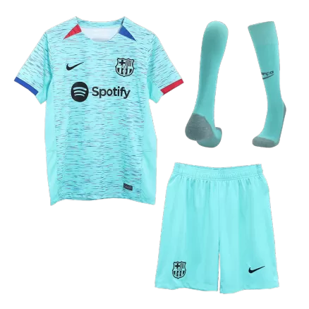 Men's Barcelona Third Away Soccer Jersey Whole Kit (Jersey+Shorts+Socks) 2023/24 - Pro Jersey Shop