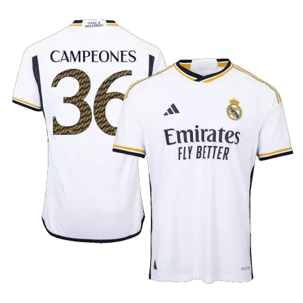 Premium Quality Men's Authentic CAMPEONES #36 Real Madrid Home Soccer Jersey Shirt 2023/24 - Player Version - Pro Jersey Shop