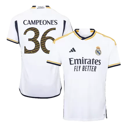 Premium Quality Men's CAMPEONES #36 Real Madrid Home Soccer Jersey Shirt 2023/24 - Fan Version - Pro Jersey Shop