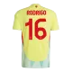 Men's RODRIGO #16 Spain Away Soccer Jersey Shirt Euro 2024 - Fan Version - Pro Jersey Shop