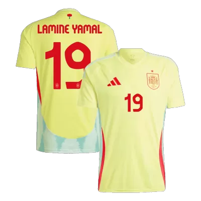 Men's LAMINE YAMAL #19 Spain Away Soccer Jersey Shirt Euro 2024 - Fan Version - Pro Jersey Shop