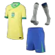 Kids Brazil Home Soccer Jersey Whole Kit (Jersey+Shorts+Socks) COPA AMÉRICA 2024 - Pro Jersey Shop