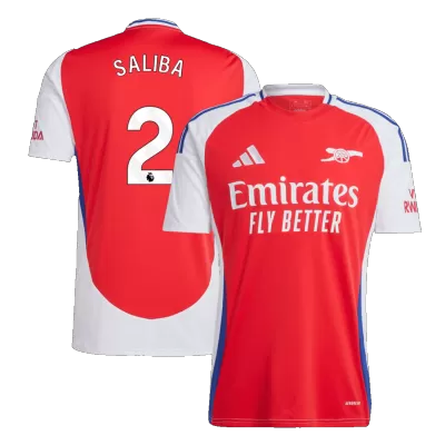 Premium Quality Men's SALIBA #2 Arsenal Home Soccer Jersey Shirt 2024/25 - Fan Version - Pro Jersey Shop