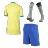 Kids Brazil Home Soccer Jersey Whole Kit (Jersey+Shorts+Socks) COPA AMÉRICA 2024 - Pro Jersey Shop