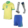 Premium Quality Men's Brazil Home Soccer Jersey Whole Kit (Jersey+Shorts+Socks) 2024 - Pro Jersey Shop