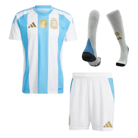 Premium Quality Men's Argentina Home Soccer Jersey Whole Kit (Jersey+Shorts+Socks) 2024 - Pro Jersey Shop