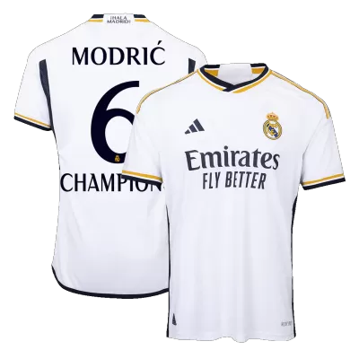 Men's Authentic MODRIĆ #6 CHAMPIONS Real Madrid Home Soccer Jersey Shirt 2023/24 - Player Version - Pro Jersey Shop