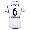 Premium Quality Men's KROOS #6 CHAMPIONS Real Madrid Home Soccer Jersey Shirt 2023/24 - Fan Version - Pro Jersey Shop