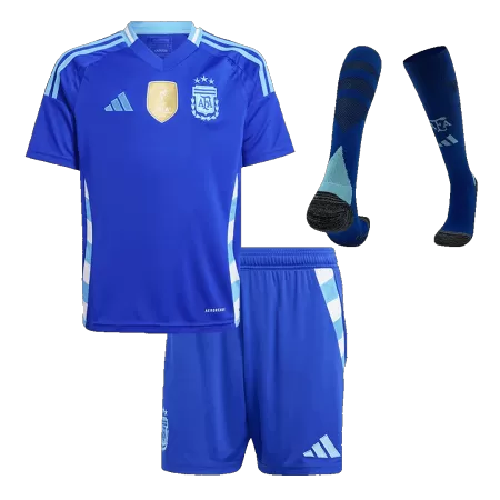 Kids's Argentina Away Soccer Jersey Whole Kit (Jersey+Shorts+Socks) COPA AMÉRICA 2024 - Pro Jersey Shop