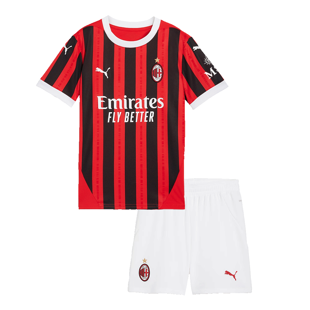 Kids AC Milan Home Soccer Jersey Kit (Jersey+Shorts) 2024/25 | Pro ...