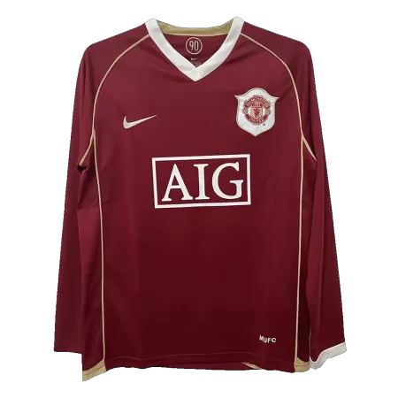 Men's Retro 2006/07 Manchester United Home Long Sleeves Soccer Jersey Shirt - Fan Version - Pro Jersey Shop