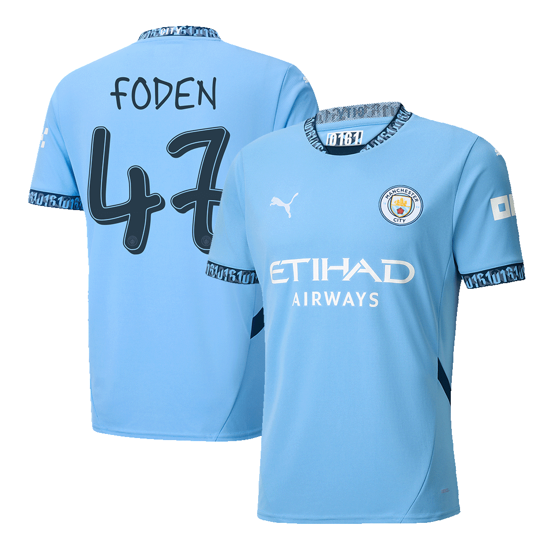 UCL Men's FODEN #47 Manchester City Home Soccer Jersey Shirt 2024/25 ...