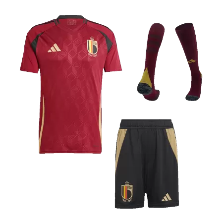 Men's Belgium Home Soccer Jersey Whole Kit (Jersey+Shorts+Socks) Euro 2024 - Pro Jersey Shop