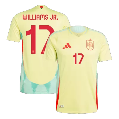 Men's Authentic WILLIAMS JR. #17 Spain Away Soccer Jersey Shirt 2024 - Player Version - Pro Jersey Shop