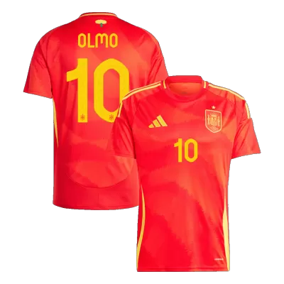 Men's OLMO #10 Spain Home Soccer Jersey Shirt Euro 2024 - Fan Version - Pro Jersey Shop