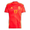 Men's WILLIAMS JR. #17 Spain Home Soccer Jersey Shirt Euro 2024 - Fan Version - Pro Jersey Shop