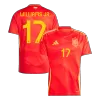 Men's WILLIAMS JR. #17 Spain Home Soccer Jersey Shirt Euro 2024 - Fan Version - Pro Jersey Shop