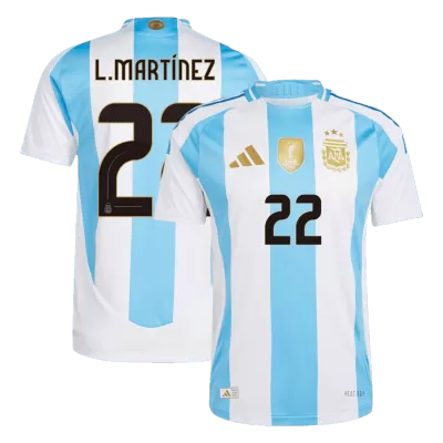 Men's Authentic L.MARTÍNEZ #22 Argentina Home Soccer Jersey Shirt 2024 - Player Version - Pro Jersey Shop