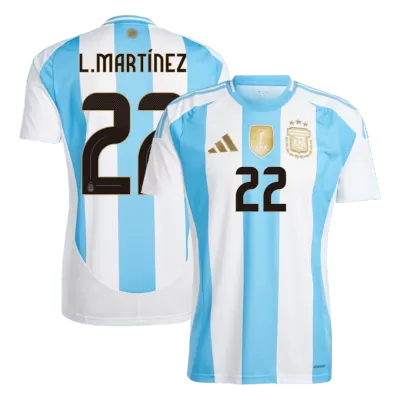 Premium Quality Men's L.MARTÍNEZ #22 Argentina Home Soccer Jersey Shirt 2024 - Fan Version - Pro Jersey Shop