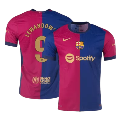 Men's Authentic LEWANDOWSKI #9 Barcelona Home Soccer Jersey Shirt 2024/25 - Player Version - Pro Jersey Shop