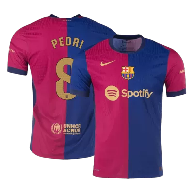 Men's Authentic PEDRI #8 Barcelona Home Soccer Jersey Shirt 2024/25 - Player Version - Pro Jersey Shop