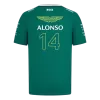 Premium Quality Men's Aston Martin Aramco Cognizant F1 Racing Team Fernando Alonso#14 Driver T-Shirt 2024 Plus Size (3XL-5XL)- Green - Pro Jersey Shop