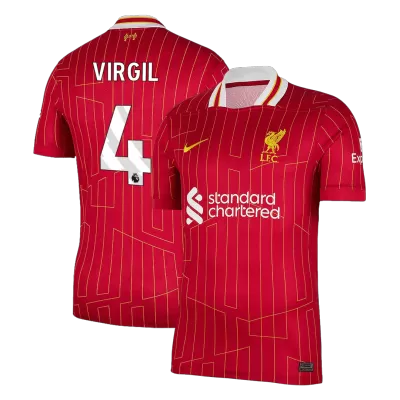 Premium Quality Men's VIRGIL #4 Liverpool Home Soccer Jersey Shirt 2024/25 - Fan Version - Pro Jersey Shop