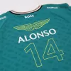 Premium Quality Men's Aston Martin Aramco Cognizant F1 Racing Team Fernando Alonso#14 Driver T-Shirt 2024 Plus Size (3XL-5XL)- Green - Pro Jersey Shop