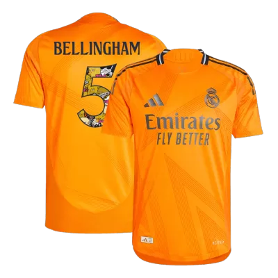 Men's Authentic BELLINGHAM #5 Bear Champ Font Real Madrid Away Soccer Jersey Shirt 2024/25 - Player Version - Pro Jersey Shop