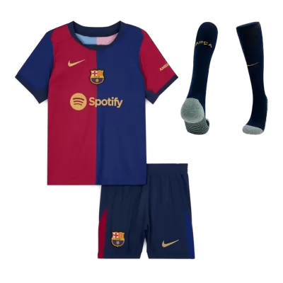 Kids Barcelona Home Soccer Jersey Whole Kit (Jersey+Shorts+Socks) 2024/25 - Pro Jersey Shop