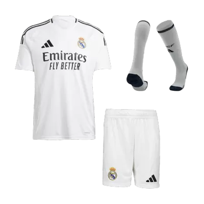 Premium Quality Men's Real Madrid Home Soccer Jersey Whole Kit (Jersey+Shorts+Socks) 2024/25 - Pro Jersey Shop