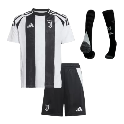 Kids's Juventus Home Soccer Jersey Whole Kit (Jersey+Shorts+Socks) 2024/25 - Pro Jersey Shop