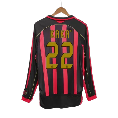 Men's Retro 2006/07 KAKA' #22 AC Milan Home Long Sleeves Soccer Jersey Shirt - Pro Jersey Shop