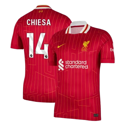 Premium Quality Men's CHIESA #14 Liverpool Home Soccer Jersey Shirt 2024/25 - Fan Version - Pro Jersey Shop