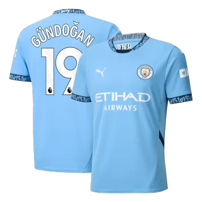 Premium Quality Men's GÜNDOĞAN #19 Manchester City Home Soccer Jersey Shirt 2024/25 - Fan Version - Pro Jersey Shop