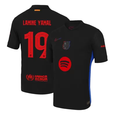 UCL Men's Authentic LAMINE YAMAL #19 Barcelona Away Soccer Jersey Shirt 2024/25 Spotify Logo Without Text- Player Version - Pro Jersey Shop