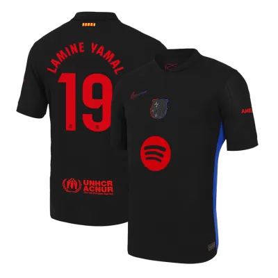 Men's Authentic LAMINE YAMAL #19 Barcelona Away Soccer Jersey Shirt 2024/25 Spotify Logo Without Text- Player Version - Pro Jersey Shop