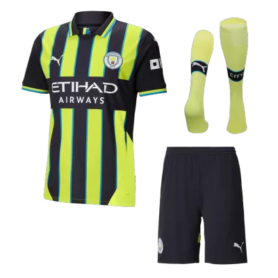 Men's Manchester City Away Soccer Jersey Whole Kit (Jersey+Shorts+Socks) 2024/25 - Pro Jersey Shop