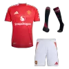 Men's Authentic Manchester United Home Soccer Jersey Whole Kit (Jersey+Shorts+Socks) 2024/25 - Pro Jersey Shop