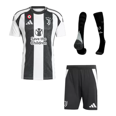 Men's Juventus Home Soccer Jersey Whole Kit (Jersey+Shorts+Socks) 2024/25 Save The Children Sponsor - Pro Jersey Shop