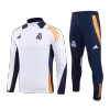 Men's Real Madrid Zipper Tracksuit Sweat Shirt Kit (Top+Trousers) 2024/25 -White - Pro Jersey Shop