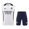 Men's Real Madrid Soccer Sleeveless Training Kit (Top+Shorts) 2024/25 -White - Pro Jersey Shop