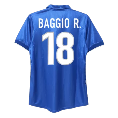 Men's Retro 1998 World Cup BAGGIO R. #18 Italy Home Soccer Jersey Shirt - Pro Jersey Shop