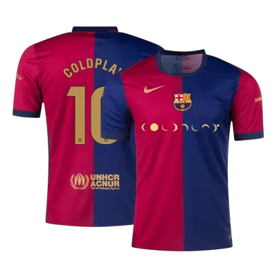 Men's COLDPLAY #10 Barcelona x COLDPLAY Home Soccer Jersey Shirt 2024/25 - Fan Version - Pro Jersey Shop