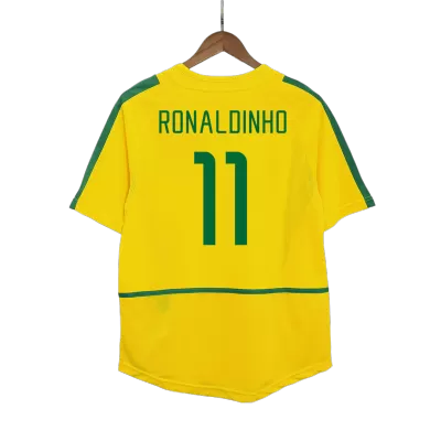 Men's Retro 2002/03 RONALDINHO #11 Brazil Home Soccer Jersey Shirt - Pro Jersey Shop