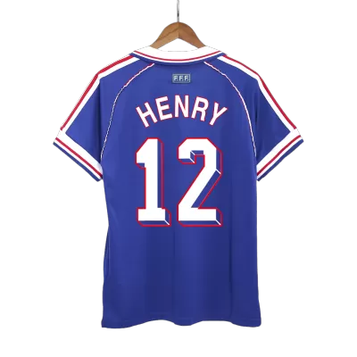 Men's Retro 1998 World Cup HENRY #12 France Home Soccer Jersey Shirt - Pro Jersey Shop