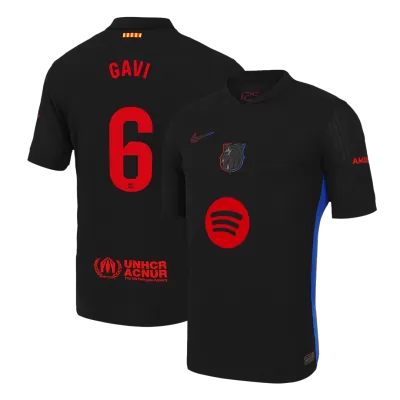 Men's Authentic GAVI #6 Barcelona Away Soccer Jersey Shirt 2024/25 Spotify Logo Without Text- Player Version - Pro Jersey Shop